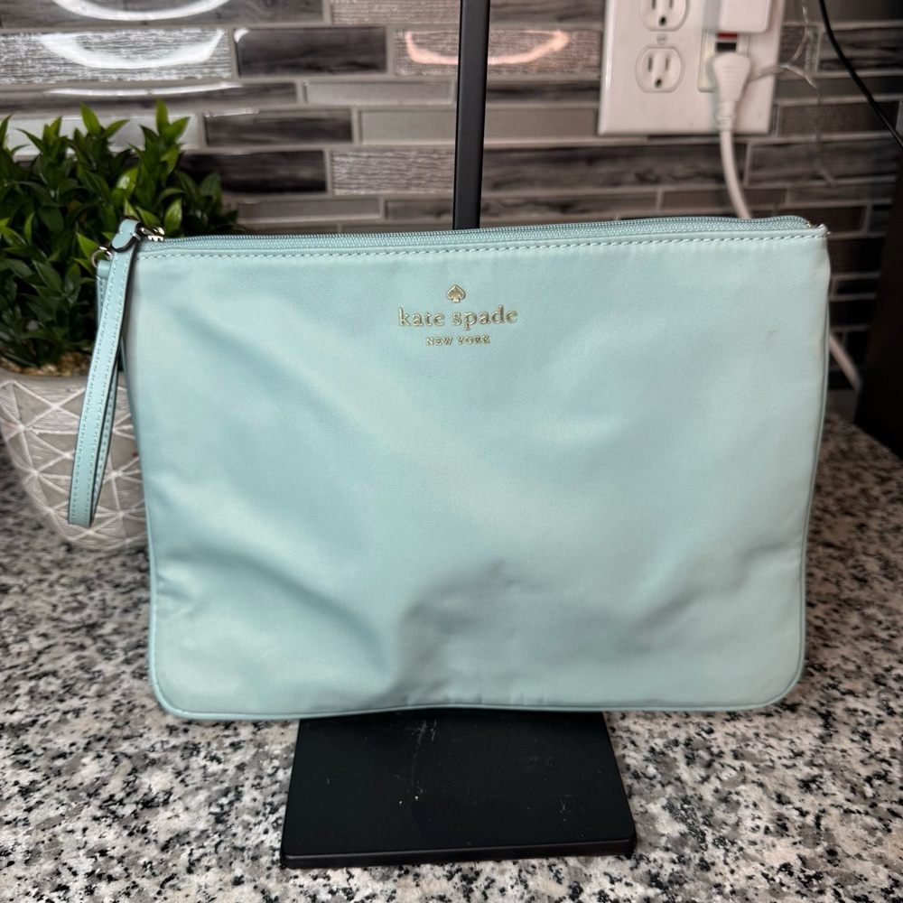 Kate Spade | Light Aqua Blue Nylon Wristlet